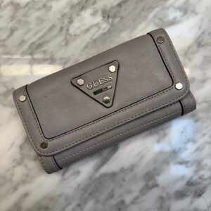 GUESS Silver-Tone Logo Wallet